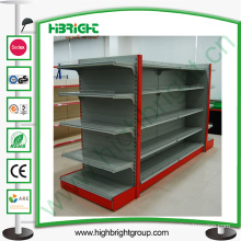 Double Sided Supermarket Shelf Gondola Wtih End Cap